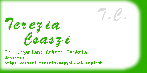 terezia csaszi business card